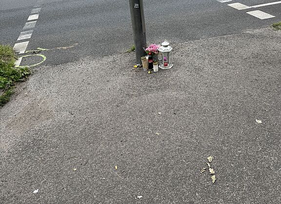 Unfallstelle des tödlichen Unfalls in Hürth vom 04.06.2025