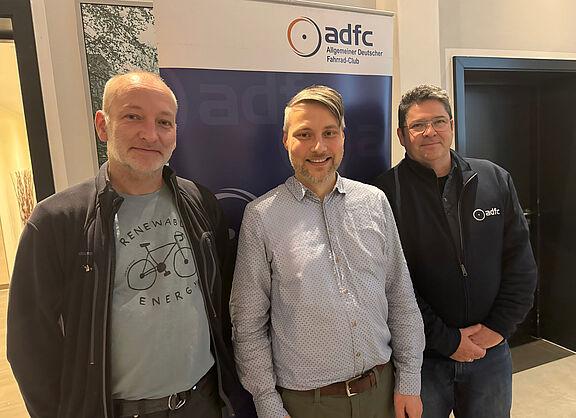 Neuer geschäftsführender Vorstand des ADFC Rhein-Erft Sven Heitzler    Nils von Pein    Boris Lipinski 2. Vorsitzender 1. Vorsitzender Schatzmeister